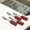 Bộ 4 Nĩa Trái Cây Hình Trái Tim - Xiên Thực Phẩm Thanh Lịch, Dùng cho Tráng Miệng, Salad, Bánh - Giá chỉ 200k 2