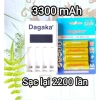 Bộ 4 Pin Nặng 130gr, Sạc Tự Ngắt, Dung Lượng Cao Nhất, Pin Nhật Bản Dagaka