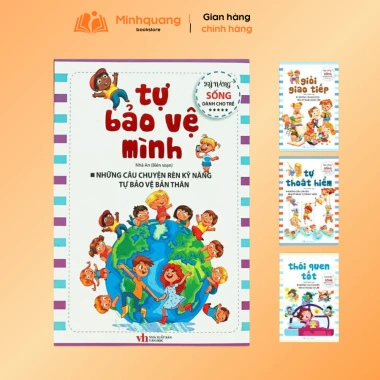 Bộ 4 sách kỹ năng sống cho bé: bảo vệ bản thân, giao tiếp, thoát hiểm, thói quen tốt - 133.000₫