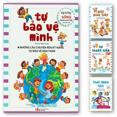 Bộ 4 sách kỹ năng sống cho bé: bảo vệ bản thân, giao tiếp, thoát hiểm, thói quen tốt - 133.000₫