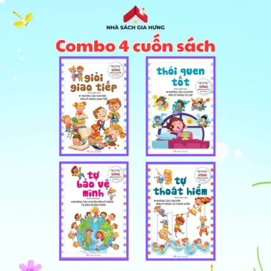 Bộ 4 sách kỹ năng sống trẻ: tự bảo vệ, thoát hiểm, giao tiếp, thói quen tốt – 42k