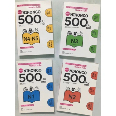 Bộ 4 sách tiếng Nhật N5 - 500 câu hỏi ôn tập, giảm giá 75.000đ, chuẩn luyện thi 10 Bộ 4 sách tiếng Nhật N5 - 500 câu hỏi ôn tập, giảm giá 75.000đ, chuẩn luyện thi 10