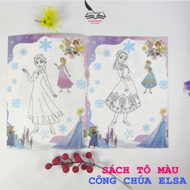 Bộ 4 Sách Tô Màu Công Chúa Elsa cho Bé Kèm Bảng Âm Vần Quà Tặng Giá 19.000 VND