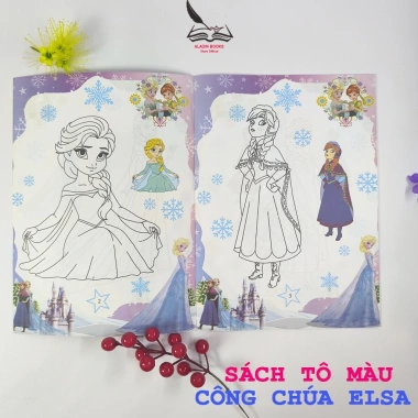 Bộ 4 Sách Tô Màu Công Chúa Elsa cho Bé Kèm Bảng Âm Vần Quà Tặng Giá 19.000 VND
