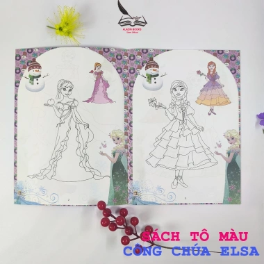Bộ 4 Sách Tô Màu Công Chúa Elsa cho Bé Kèm Bảng Âm Vần Quà Tặng Giá 19.000 VND