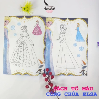 Bộ 4 Sách Tô Màu Công Chúa Elsa cho Bé Kèm Bảng Âm Vần Quà Tặng Giá 19.000 VND