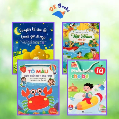 Bộ 4 sách tô màu IQ, trí thông minh, truyện cổ tích Việt Nam - Giá 42.000