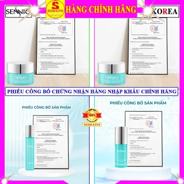 Bộ 4 sản phẩm Sennio Hàn Quốc chính hãng - Kem dưỡng da bộ hộp xanh, giảm giá 6