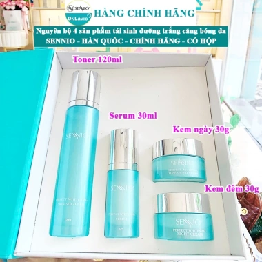 Bộ 4 sản phẩm Sennio Hàn Quốc chính hãng - Kem dưỡng da bộ hộp xanh, giảm giá 10