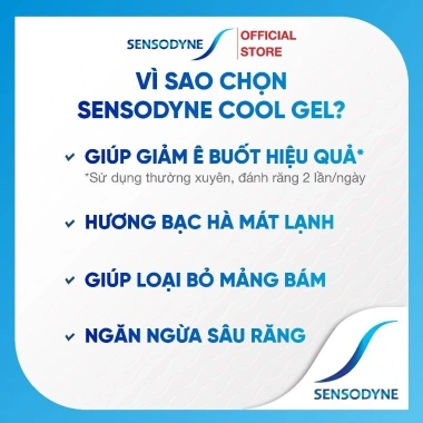 Bộ 4 Sensodyne Cool Gel 160g – Giảm ê buốt, hương bạc hà mát lạnh, giá 349.600₫