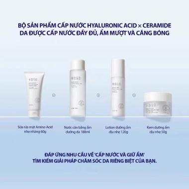 Bộ 4 Skincare Little Dream Garden - Dưỡng ẩm sâu Ceramide và Hyaluronic Acid, 340k