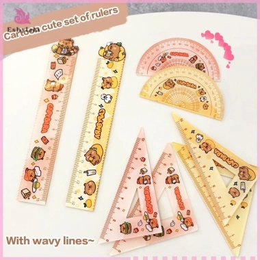 Bộ 4 Thước Acrylic: Tam Giác, Straightedge, Protractor - Sinh Viên, Quà Tặng 5