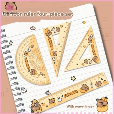 Bộ 4 Thước Acrylic: Tam Giác, Straightedge, Protractor - Sinh Viên, Quà Tặng 6