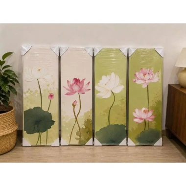 Bộ 4 tranh canvas phong cách cổ điển - Trang trí phòng trà, thiền, khách, nhà hàng, giảm giá 336.600 ₫