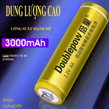 Bộ 4 viên Pin Tiểu Sạc AA Doublepow 3.000mAh Vàng - Cho Micro Karaoke, Giá ưu đãi 188.000₫ 2