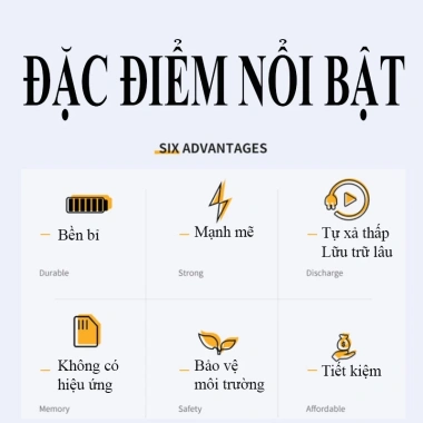 Bộ 4 viên Pin Tiểu Sạc AA Doublepow 3.000mAh Vàng - Cho Micro Karaoke, Giá ưu đãi 188.000₫ 3