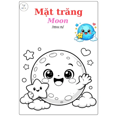 Bộ 40 Tranh Tô Màu Song Ngữ Việt Anh cho Bé - Giấy Dày 100gsm, Không Lem Màu, Giá giảm 39.999, phù hợp trẻ 3-6 tuổi 9