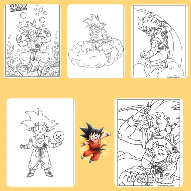 Bộ 40/20/10 tờ tranh tô màu Goku ngọc rồng giấy A4 A5 dày 160gsm GK401D giảm còn 22.800 VND