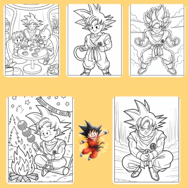 Bộ 40/20/10 tờ tranh tô màu Goku ngọc rồng giấy A4 A5 dày 160gsm GK401D giảm còn 22.800 VND