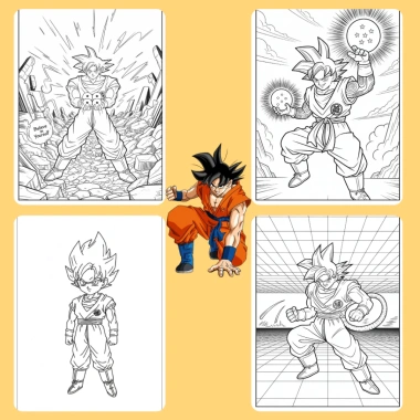 Bộ 40/20/10 tờ tranh tô màu Goku ngọc rồng giấy A4 A5 dày 160gsm GK401D giảm còn 22.800 VND