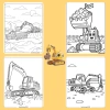 Bộ 40/20/10 tờ tranh tô màu máy xúc Excavator giấy A4 A5 70gsm E1.080T - Giá chỉ 13.100 VND 3