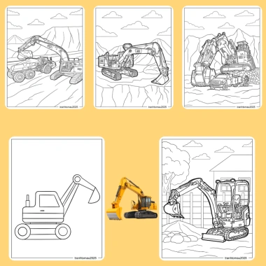 Bộ 40/20/10 tờ tranh tô màu máy xúc Excavator giấy A4 A5 70gsm E1.080T - Giá chỉ 13.100 VND 5 Bộ 40/20/10 tờ tranh tô màu máy xúc Excavator giấy A4 A5 70gsm E1.080T - Giá chỉ 13.100 VND 5