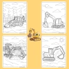 Bộ 40/20/10 tờ tranh tô màu máy xúc Excavator giấy A4 A5 70gsm E1.080T - Giá chỉ 13.100 VND 6