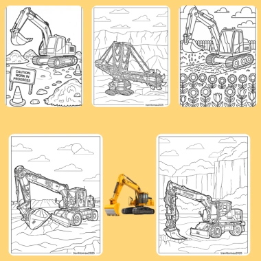 Bộ 40/20/10 tờ tranh tô màu máy xúc Excavator giấy A4 A5 70gsm E1.080T - Giá chỉ 13.100 VND 7 Bộ 40/20/10 tờ tranh tô màu máy xúc Excavator giấy A4 A5 70gsm E1.080T - Giá chỉ 13.100 VND 7
