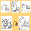 Bộ 40/20/10 tờ tranh tô màu máy xúc Excavator giấy A4 A5 70gsm E1.080T - Giá chỉ 13.100 VND 8