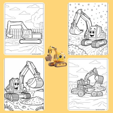Bộ 40/20/10 tờ tranh tô màu máy xúc Excavator giấy A4 A5 70gsm E1.080T - Giá chỉ 13.100 VND 9 Bộ 40/20/10 tờ tranh tô màu máy xúc Excavator giấy A4 A5 70gsm E1.080T - Giá chỉ 13.100 VND 9