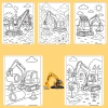 Bộ 40/20/10 tờ tranh tô màu máy xúc Excavator giấy A4 A5 70gsm Giá chỉ 13.100đ 4