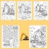 Bộ 40/20/10 tờ tranh tô màu máy xúc Excavator giấy A4 A5 70gsm Giá chỉ 13.100đ 5