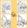 Bộ 40/20/10 tờ tranh tô màu máy xúc Excavator giấy A4 A5 70gsm Giá chỉ 13.100đ 9
