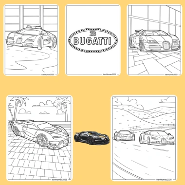 Bộ 42/25/10 tờ tranh tô màu xe BMW Bugatti - giấy A4/A5 70gsm, giảm còn 13.100₫ 3 Bộ 42/25/10 tờ tranh tô màu xe BMW Bugatti - giấy A4/A5 70gsm, giảm còn 13.100₫ 3