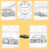 Bộ 42/25/10 tờ tranh tô màu xe BMW Bugatti - giấy A4/A5 70gsm, giảm còn 13.100₫ 9
