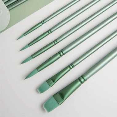 Bộ 4/6 Bàn Chải Tranh NLINNI - Tay Gỗ, Nylon Mềm, Vẽ Màu Nước 64.800₫ 8