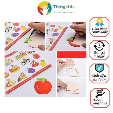 Bộ 48 Khuôn Vẽ Tranh và Tô Màu Gỗ Cho Bé - Kèm Bút, Giá Ưu Đãi 118k - Thngkids 3 Bộ 48 Khuôn Vẽ Tranh và Tô Màu Gỗ Cho Bé - Kèm Bút, Giá Ưu Đãi 118k - Thngkids 3