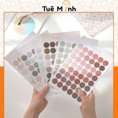 Bộ 48 sticker dán hình tròn đa màu - Bullet Journal & Planner, giá ưu đãi 21.480₫