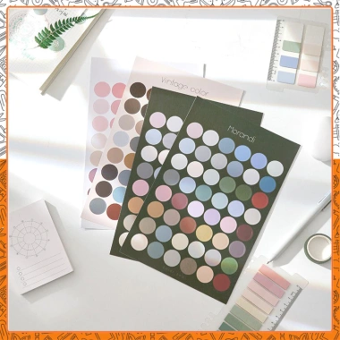 Bộ 48 sticker dán hình tròn đa màu - Bullet Journal & Planner, giá ưu đãi 21.480₫