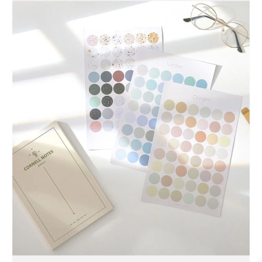 Bộ 48 sticker dán hình tròn đa màu sắc cho Bullet Journal & Planner - Giá 15.000 VNĐ