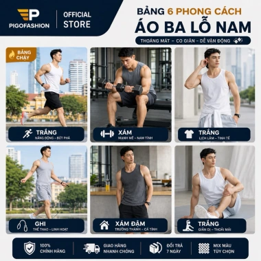 Bộ 5 áo thun ba lỗ nam thoáng mát, mềm mịn - ABL01 PigoFashion, nhiều màu, giá 259.000đ