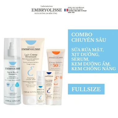 Bộ 5 bước chăm sóc da Embryolisse - sữa rửa mặt, xịt dưỡng, serum, kem dưỡng, KCN - Dưỡng ẩm sâu, giảm mụn, giá 2.008.000₫ 2