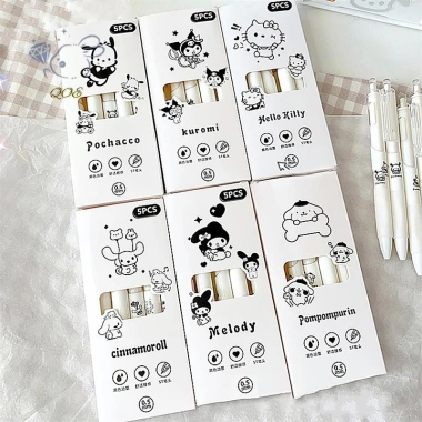 Bộ 5 bút gel mực đen 0.5mm - viết trơn tru, không gãy, chỉ 38.830 VND