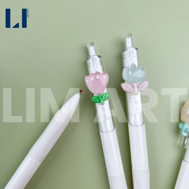 Bộ 5 bút gel mực đen hình hoa Tulip 0.5mm LIM DIY Giá chỉ 39.000đ 3