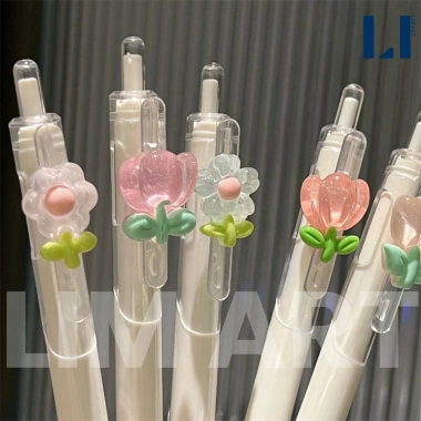 Bộ 5 bút gel mực đen hình hoa Tulip 0.5mm LIM DIY Giá chỉ 39.000đ 7