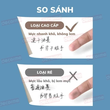 Bộ 5 bút gel nước vỏ trắng và 50 ngòi 0.5mm, mực đen viết êm mượt, phù hợp học sinh sinh viên văn phòng - Giá chỉ 40.900 VND 5
