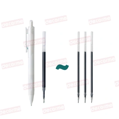 Bộ 5 bút gel nước vỏ trắng và 50 ngòi 0.5mm, mực đen viết êm mượt, phù hợp học sinh sinh viên văn phòng - Giá chỉ 40.900 VND 6