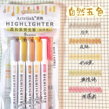 Bộ 5 bút highlight hai đầu bảo vệ mắt – viết êm, đa màu, bút đánh dấu văn phòng phẩm sáng tạo – 36.189₫ 9