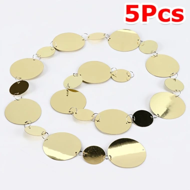 Bộ 5 Cái Hạt Rèm Nhựa 1M Sang Trọng, Dây Tua Rua Kim Sa Lấp Lánh Cửa Sổ