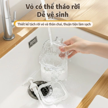 Bộ 5 chai chiết 500ml trong suốt - thiết kế đẹp, không rò rỉ, tiện lợi đựng sữa tắm, nước rửa tay, nước rửa chén, đồ gia đình - 31.000 VND